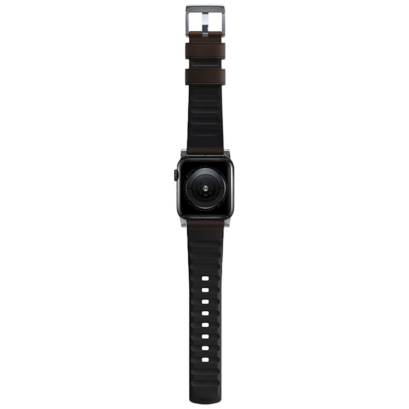 Nomad kožený remienok pre Apple Watch 44-49mm - Active Pro Brown/Silver Hardware 