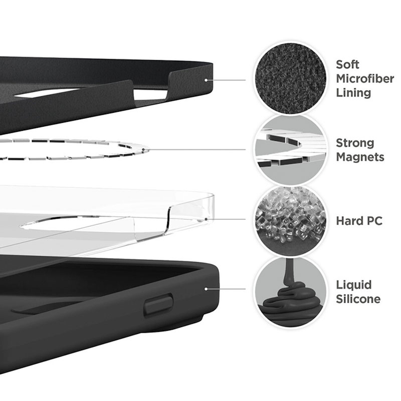 Elago kryt Silicone Case Magsafe pre iPhone 13 - Black 