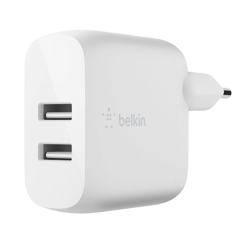 Belkin Boost Charge Dual USB-A Wall Charger 24W + 1m USB/Lightning kábel - White 