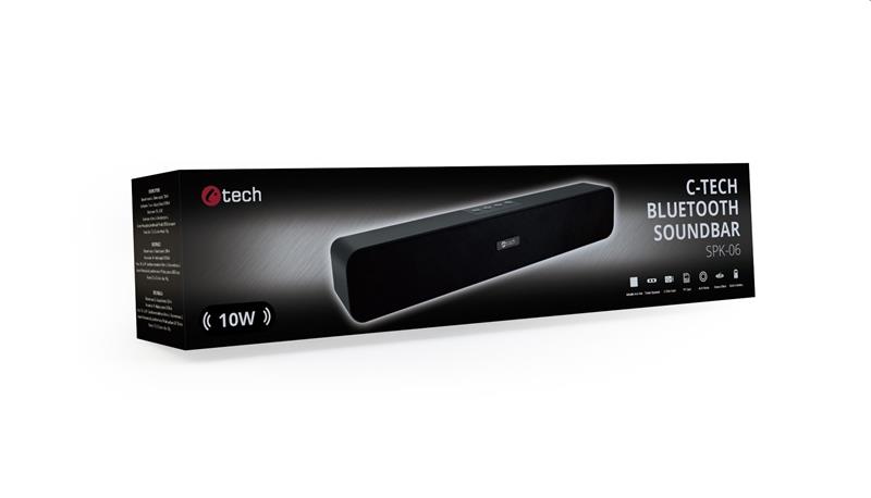 Prenosný soundbar C-TECH SPK-06, 10W, Bluetooth, USB, microSD, rádio, batéria 1200mAh  