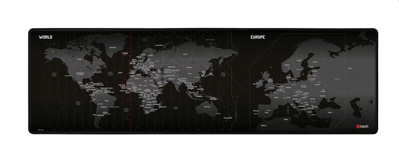 Podložka pod myš C-TECH MP-01W (World), 900x270x4mm, obšité okraje 