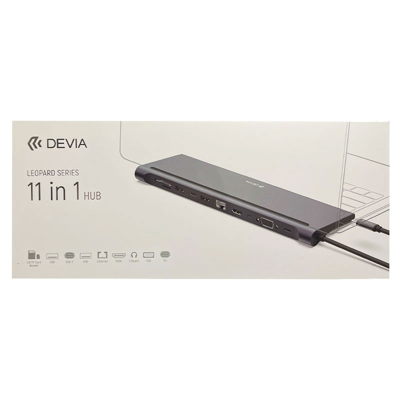 Devia USB-C Hub Leopard Series 11 in 1 - Gray 