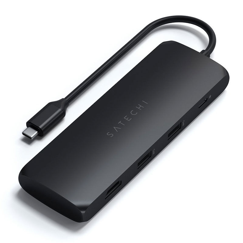 Satechi USB-C Hybrid Multiport adaptér with SSD enclosure - Black Aluminium 