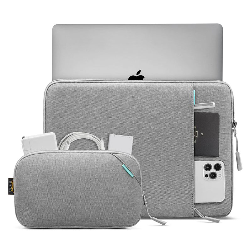 Tomtoc puzdro Recycled Sleeve with Pouch pre Macbook Pro 14" M1/M2/M3 - Gray 