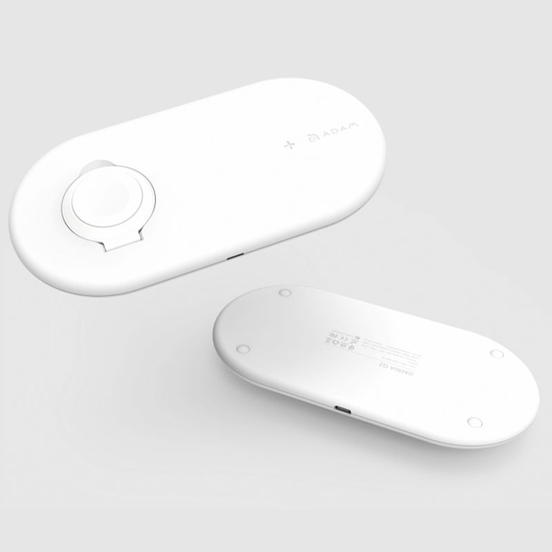 Adam Elements Omnia Q2 2-in-1 Fast Charging Stand - White 