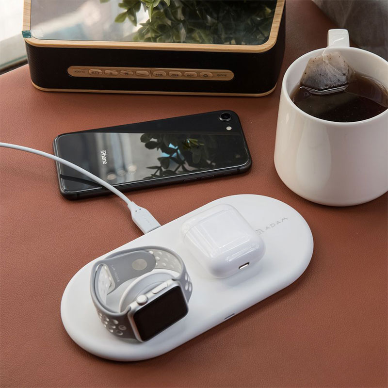 Adam Elements Omnia Q2 2-in-1 Fast Charging Stand - White 