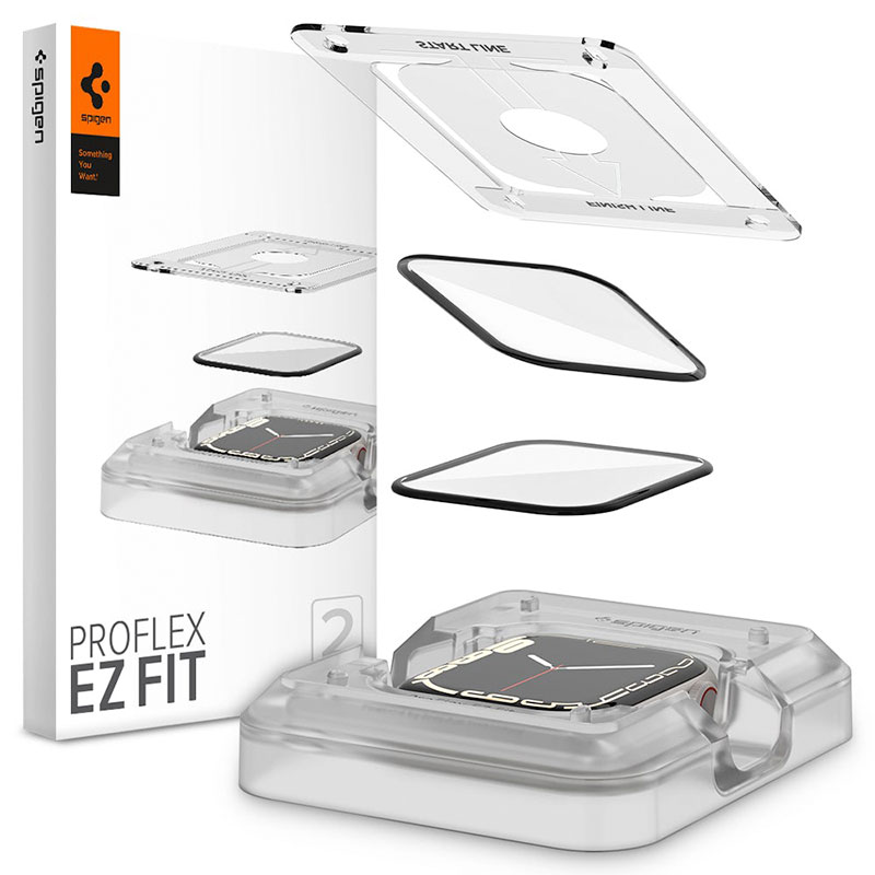 Spigen ochranné sklo Pro Flex pre Apple Watch 7/8 41mm - Clear 