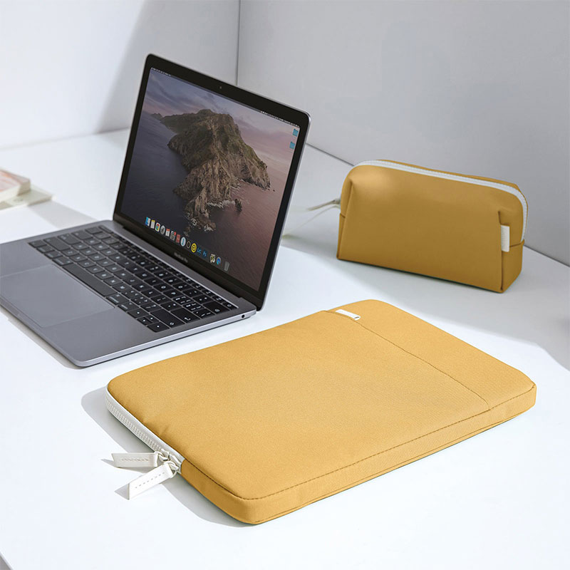 Tomtoc puzdro Lady Sleeve with Pouch pre Macbook Pro/Air 13" - Cheese Yellow 