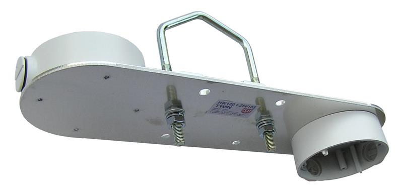 CSAT Hik120 TWIN - dvojitý držiak pre uchytenie kamier Hikvision na stenu / rúrku 