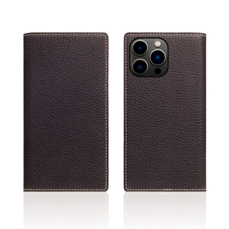 SLG Design puzdro D8 Full Grain Leather pre iPhone 13 Pro - Brown Cream 