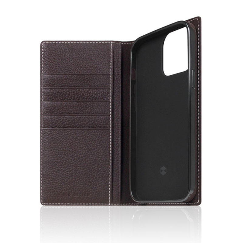 SLG Design puzdro D8 Full Grain Leather pre iPhone 13 Pro Max - Brown Cream 