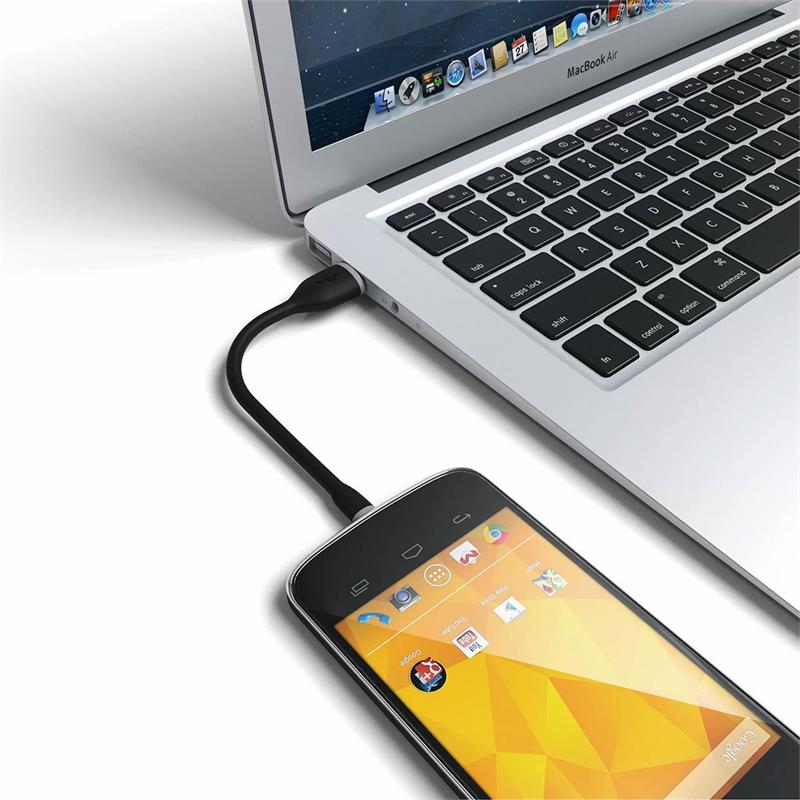 Satechi kábel Flexible USB to Micro USB 0.15m - Black 