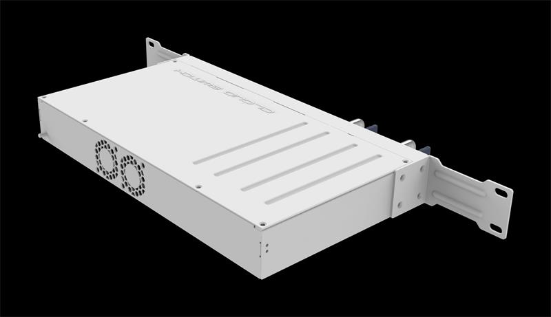 MIKROTIK RouterBOARD Cloud Router Switch CRS504-4XQ-IN + L5 (650MHz; 64MB RAM; 1x LAN; 4x QSFP28, Dual PSU) desktop 