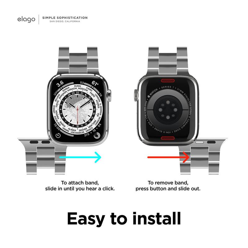 Elago remienok Metal Band pre Apple Watch 44/45/46mm - Black 