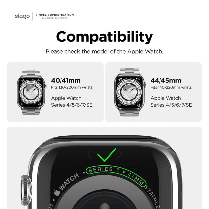 Elago remienok Metal Band pre Apple Watch 44/45/46mm - Black 