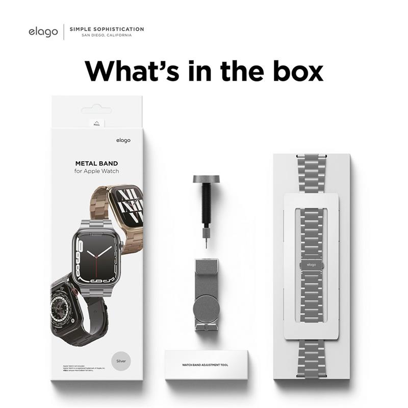 Elago remienok Metal Band pre Apple Watch 44/45/46mm - Black 