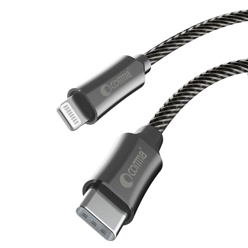 Comma kábel Jub Series Zinc Wowen USB-C to Lightning 1.5m - Tarnish 