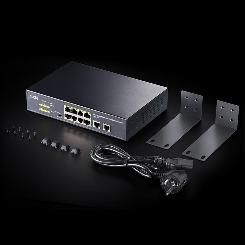 Cudy GS1010P - 8-Port Gigabit PoE+ Switch with 2 Gigabit Uplink Ports 120W                                                 
