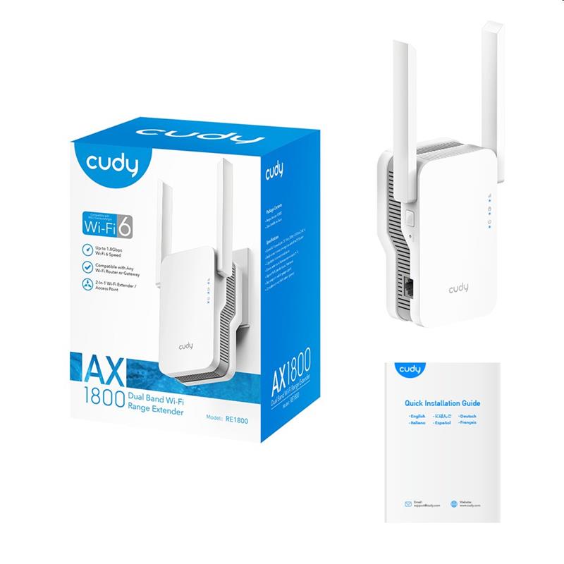 Cudy AX1800 Wi-Fi 6 Range Extender, Cudy MESH support 