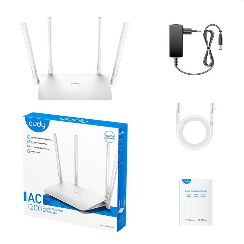 Cudy WR1300 - AC1200 Gigabit Wi-Fi Mesh Router 