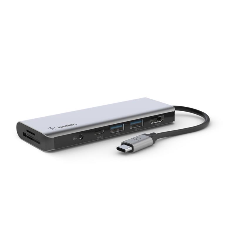 Belkin Connect USB-C 7-in-1 Multiport Adapter - Space Gray 