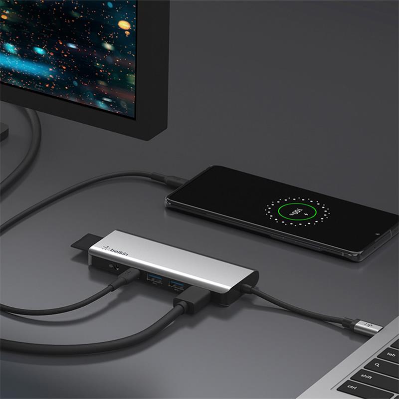 Belkin Connect USB-C 7-in-1 Multiport Adapter - Space Gray 