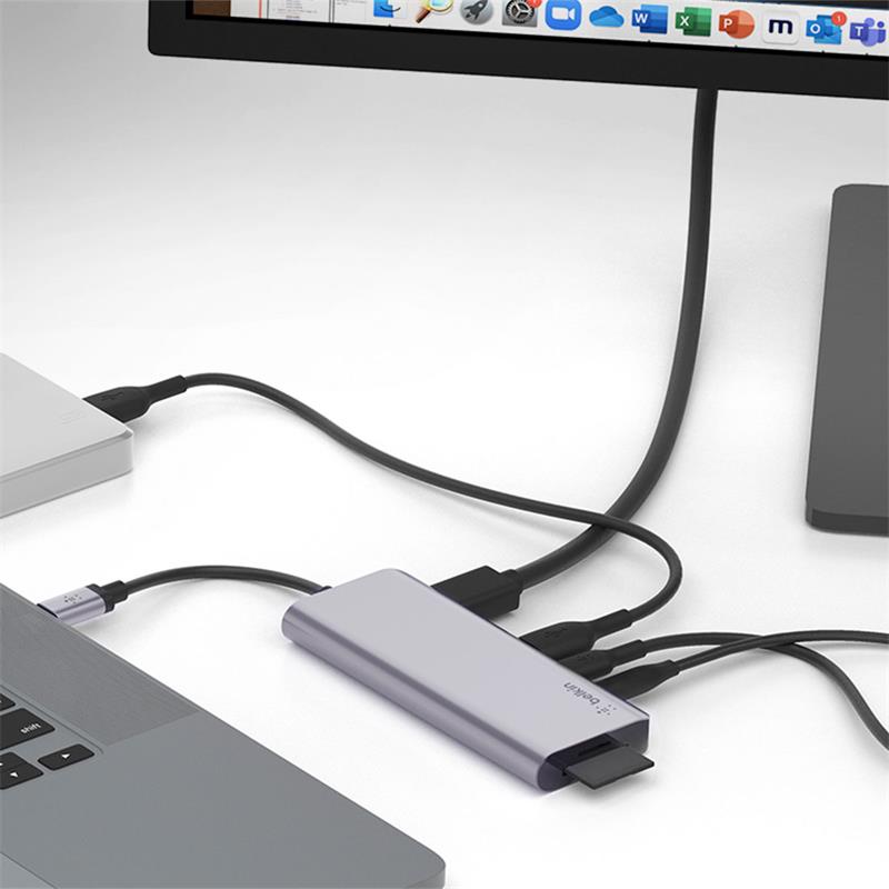 Belkin Connect USB-C 7-in-1 Multiport Adapter - Space Gray 