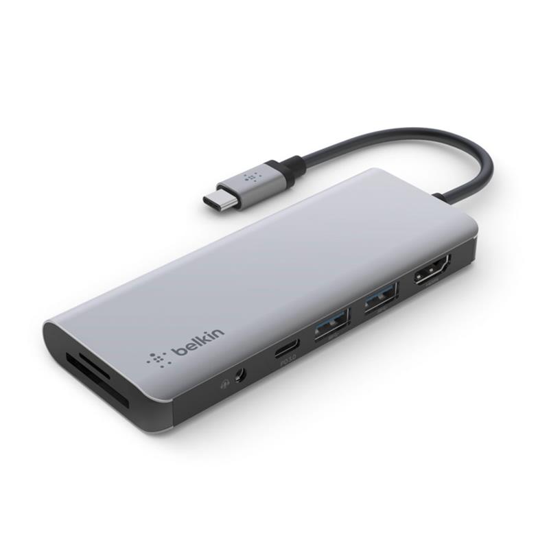 Belkin Connect USB-C 7-in-1 Multiport Adapter - Space Gray 