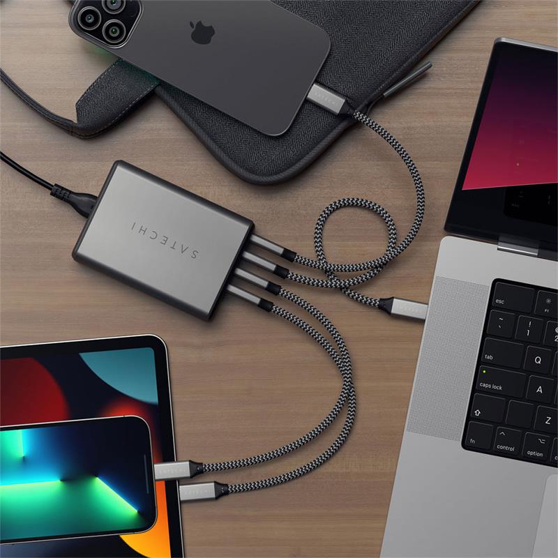 Satechi USB-C 165W 4-Port PD GaN Charger - Space Gray 