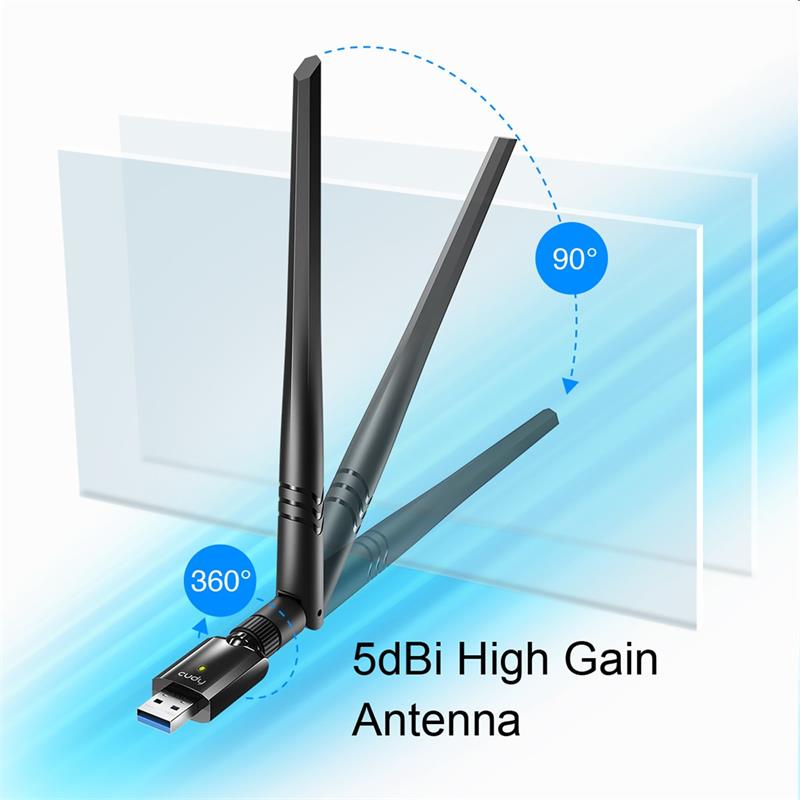 Cudy AC1300 Wi-Fi High Gain USB 3.0 Adapter with detach.ant. 