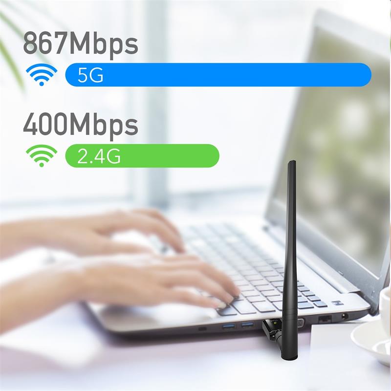 Cudy WU1400 - AC1300 Wi-Fi High Gain USB 3.0 Adapter with detach.ant. 