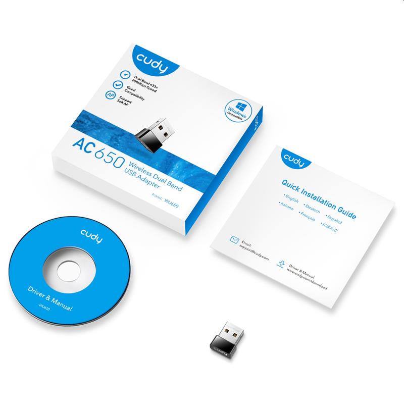 Cudy WU650 - AC650 Wi-Fi Mini USB Adapter 
