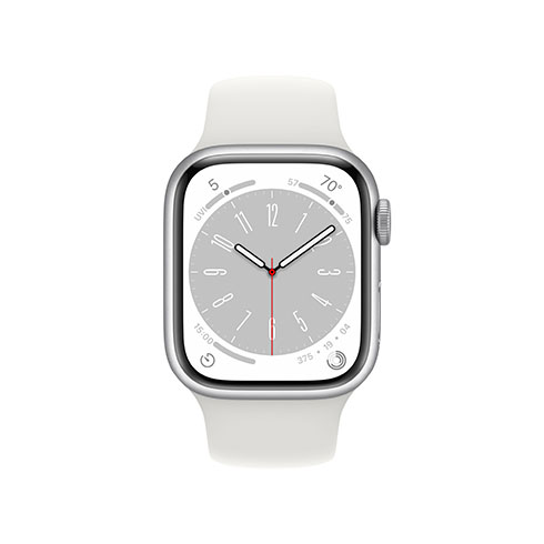 Apple Watch Series 8 GPS + Cellular 41mm Strieborné hliníkové puzdro s bielym športovým remienkom