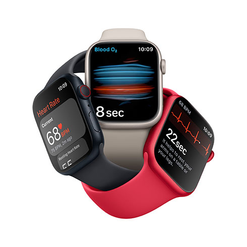 Apple Watch Series 8 GPS + Cellular 41mm Strieborné hliníkové puzdro s bielym športovým remienkom  