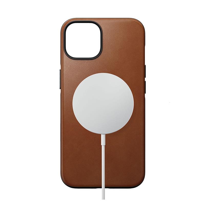Nomad kryt Modern Leather Case Magsafe pre iPhone 14 - English Tan 