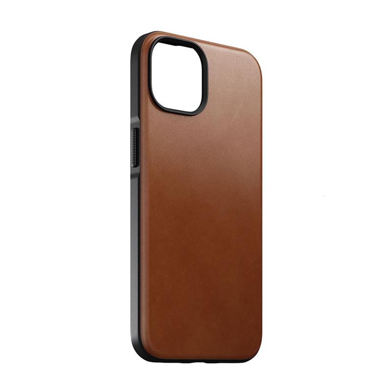 Nomad kryt Modern Leather Case Magsafe pre iPhone 14 - English Tan 