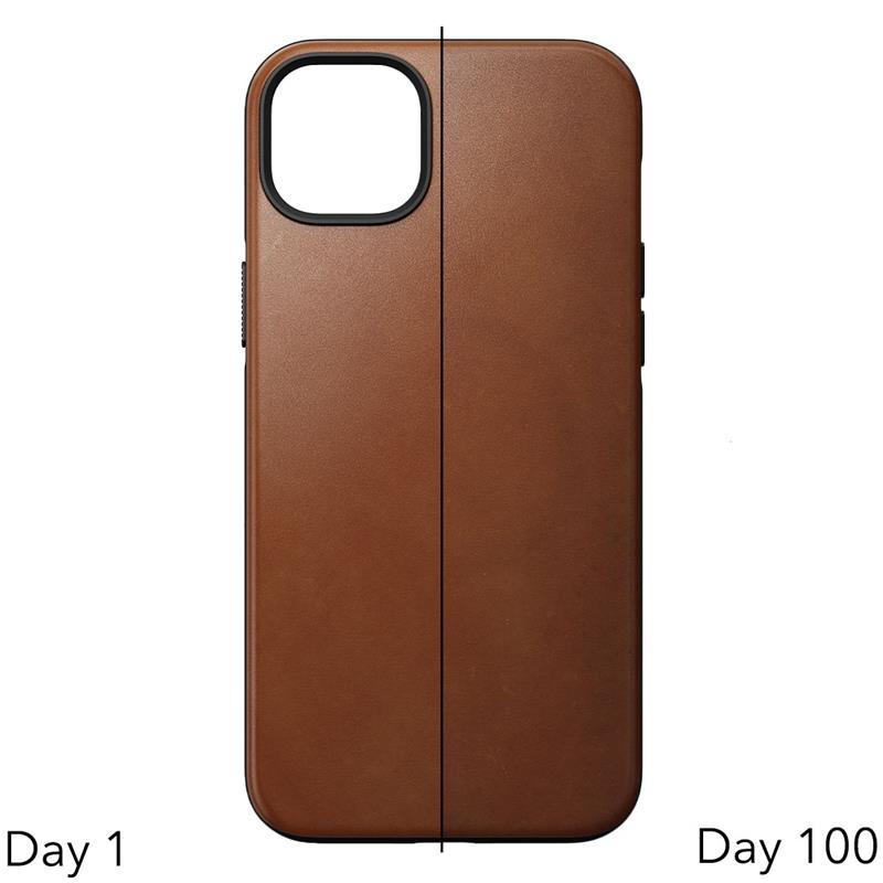 Nomad kryt Modern Leather Case Magsafe pre iPhone 14 Plus - English Tan 