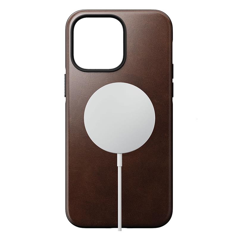 Nomad kryt Modern Leather Case Magsafe Horween pre iPhone 14 Pro Max - Rustic Brown 