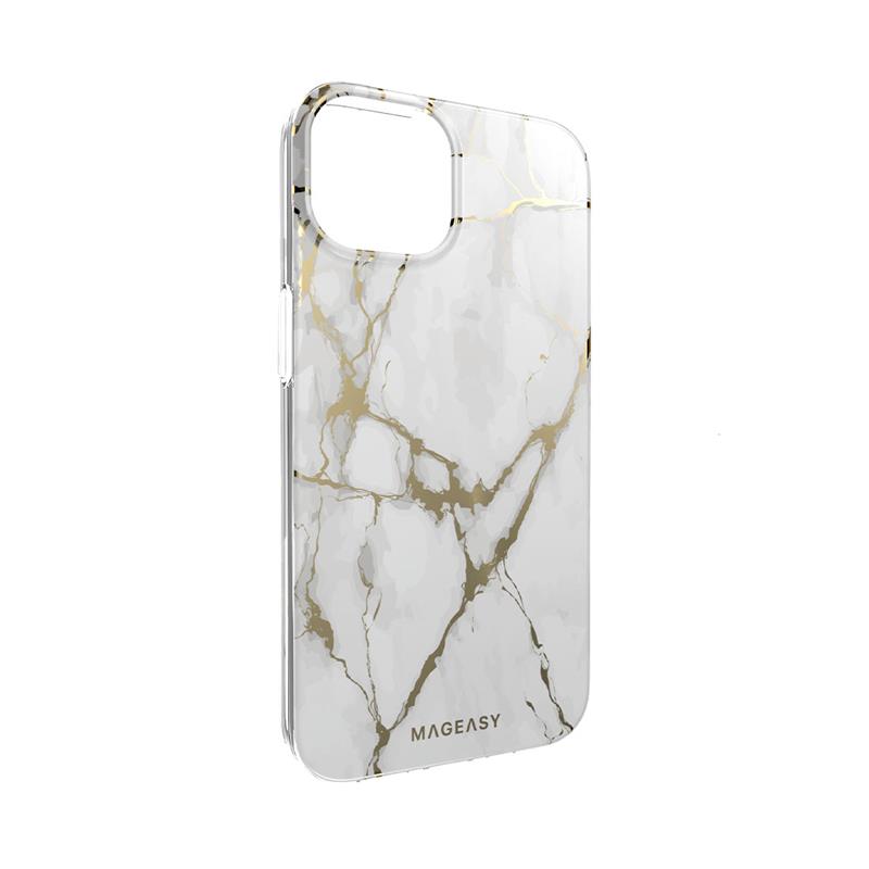 SwitchEasy kryt Marble Case pre iPhone 14 - Champagne White 