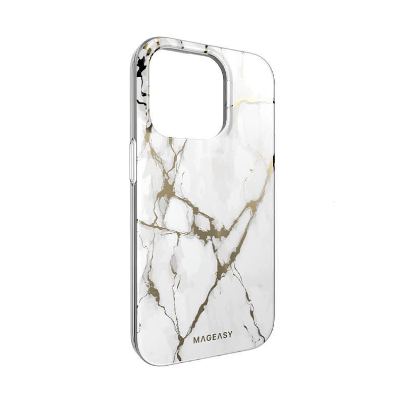 SwitchEasy kryt Marble Case pre iPhone 14 Pro - Champagne White 
