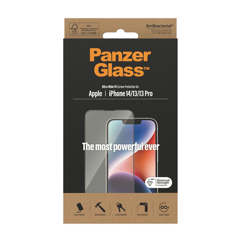 PanzerGlass ochranné sklo UWF AB pre iPhone 14/13/13 Pro - Black Frame 