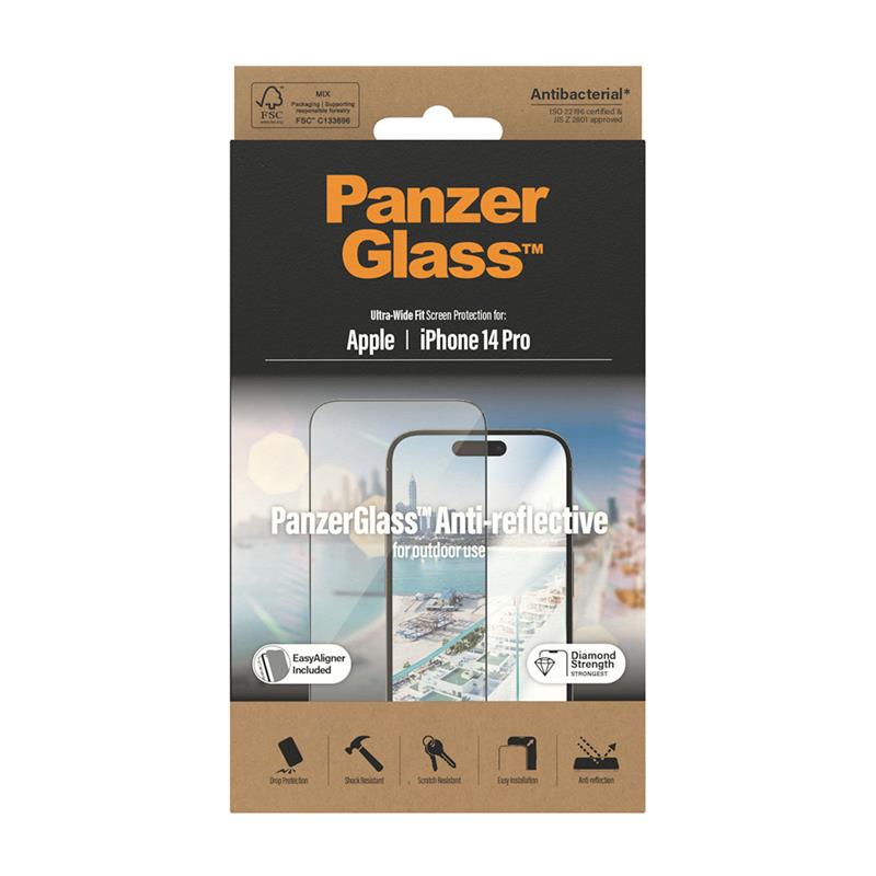PanzerGlass ochranné sklo UWF Anti-Reflective pre iPhone 14 Pro - Black Frame 