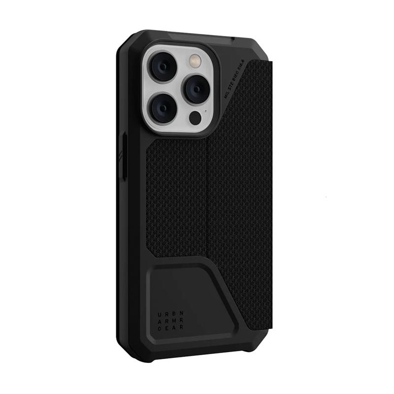 UAG puzdro Metropolis Folio pre iPhone 14 Pro - Kevlar Black 