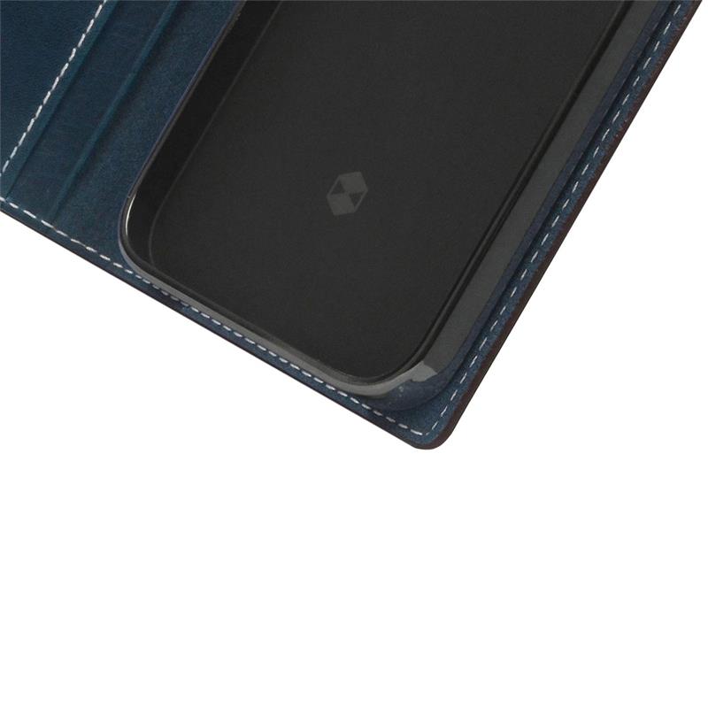 SLG Design puzdro D7 Italian Wax Leather pre iPhone 14 Pro Max - Blue 