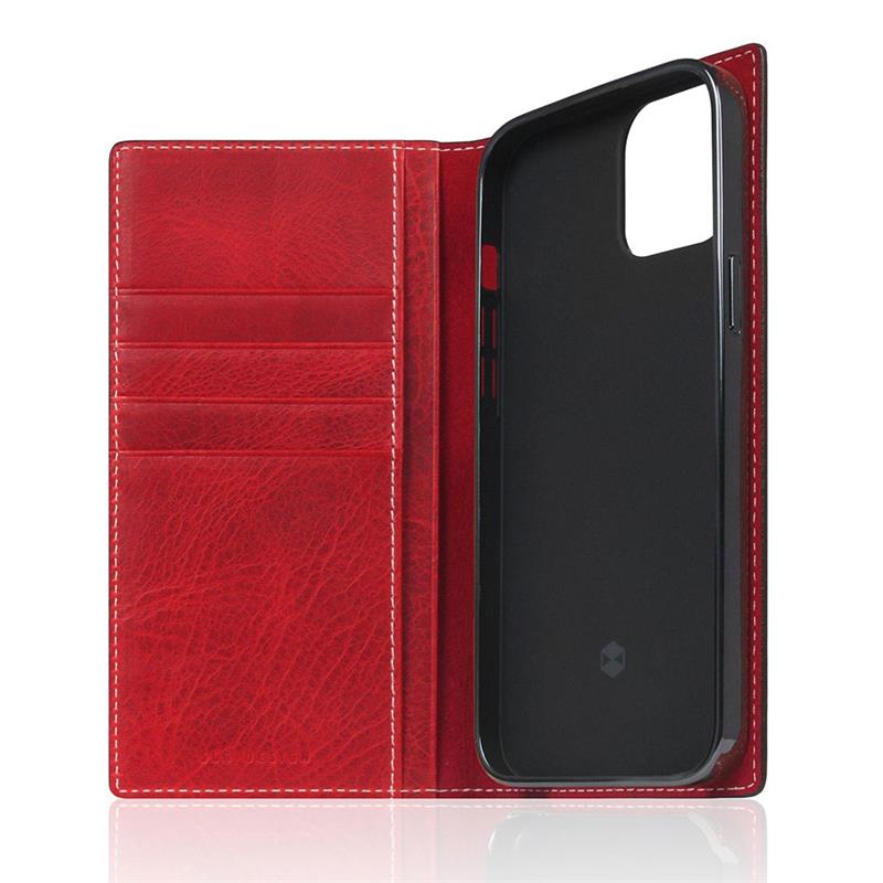 SLG Design puzdro D7 Italian Wax Leather pre iPhone 14 - Red 