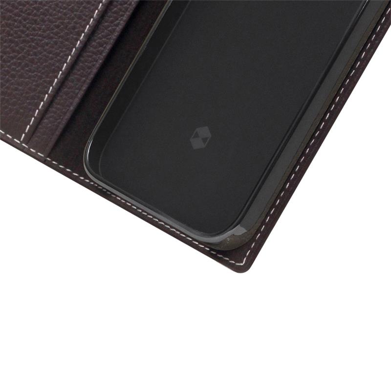 SLG Design puzdro D8 Full Grain Leather pre iPhone 14 - Brown Cream 