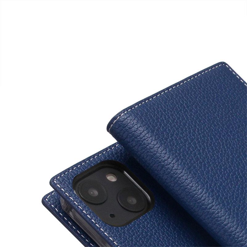 SLG Design puzdro D8 Full Grain Leather pre iPhone 14 - Navy Blue 
