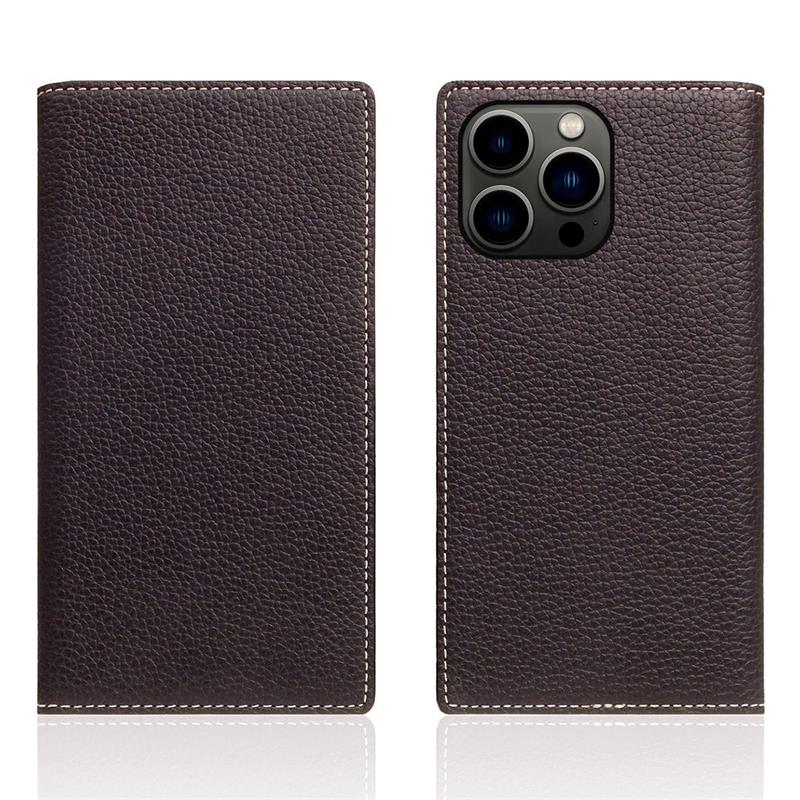SLG Design puzdro D8 Full Grain Leather pre iPhone 14 Pro - Brown Cream 