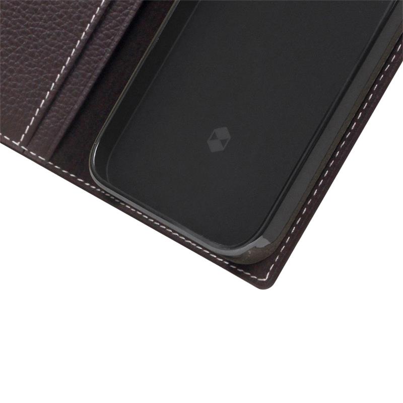 SLG Design puzdro D8 Full Grain Leather pre iPhone 14 Pro - Brown Cream 