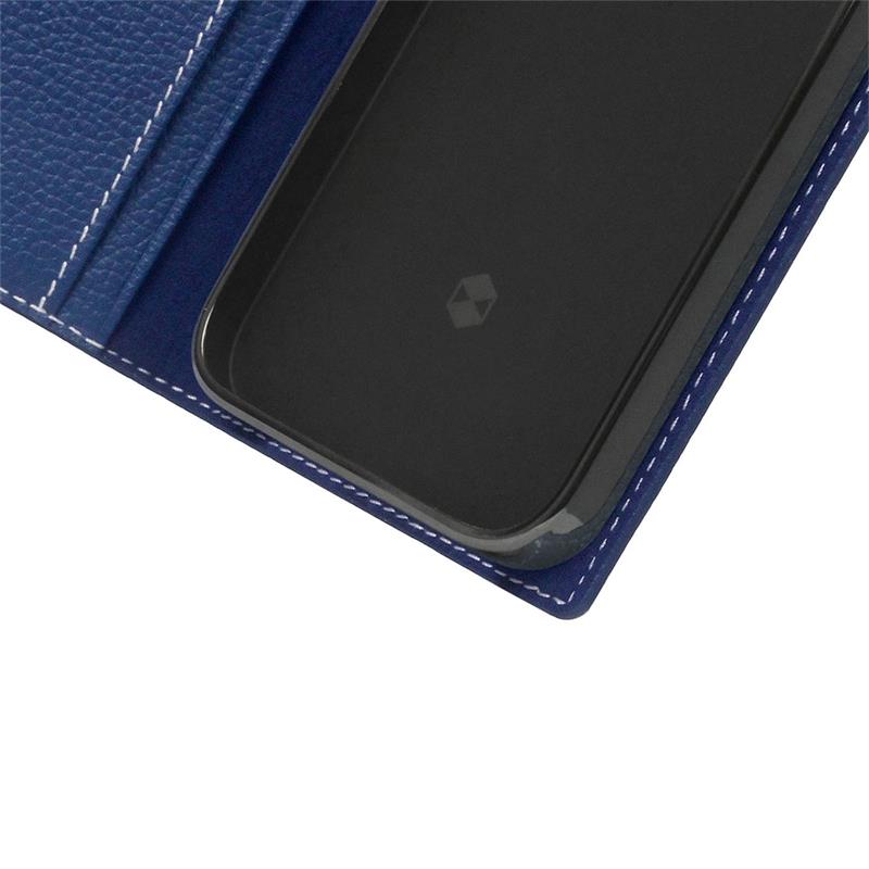 SLG Design puzdro D8 Full Grain Leather pre iPhone 14 Pro - Navy Blue 